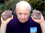 Brane-power Founder E.J. Gold, holding 2 GAO meteorites, worked in biofeedback in the 60s with Dr. John C. Lilly & Dr. Herschel Toomim